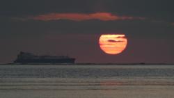 Sunrise and tanker at Lady Musgrave
